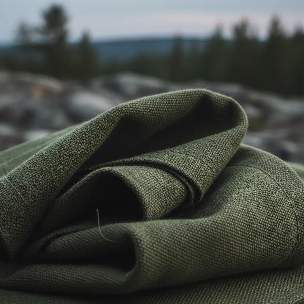 Olive green fabric swatch